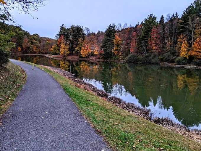 Trail along Deegan Lake in Bridgeport, West Virginia