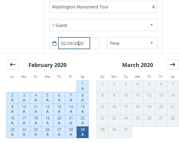 Washington Monument ticket booking - 3 months ahead