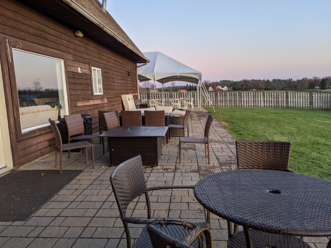 Outdoor seating at 8 Chains North Winery in Waterford, VA