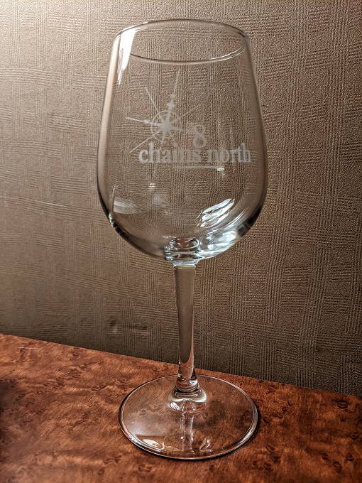 8 Chains North Winery wine glass