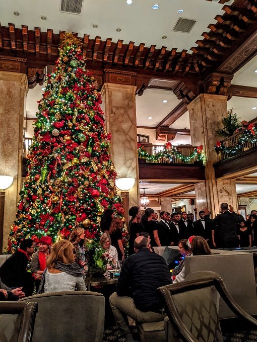 Christmas choir at the Peabody Hotel