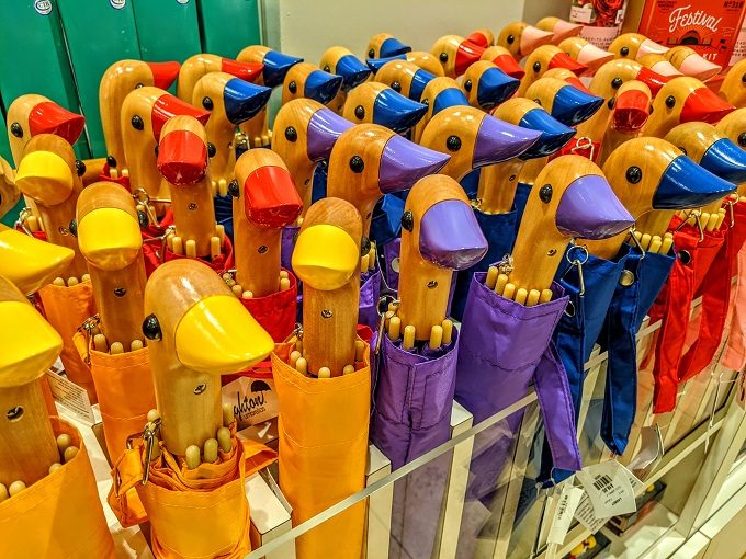 Duck umbrellas in the Peabody Hotel gift shop