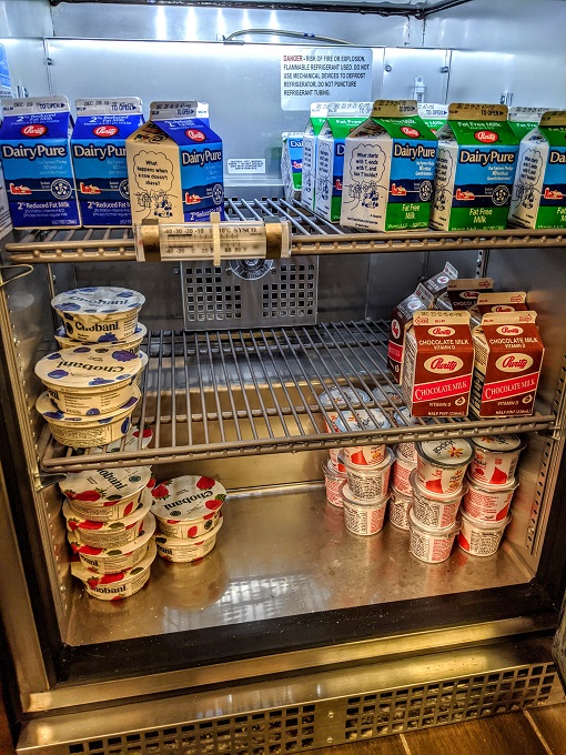 Hilton Nashville Airport, Tennessee - Executive Lounge breakfast - Milk & yogurt
