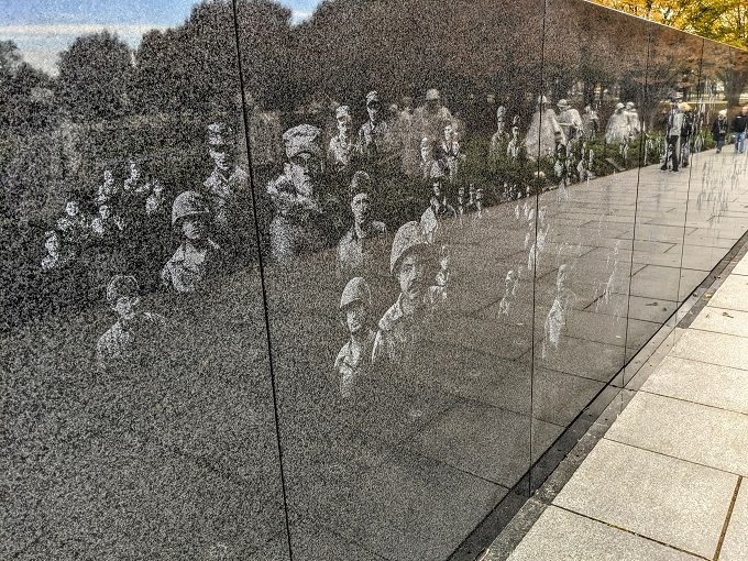 Reflective wall at Korean War Veterans Memorial