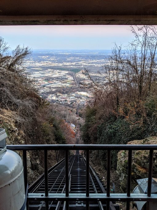 View looking down the Incline Railway in Chattanooga, Tennessee