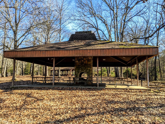 Large picnic shelter at Wall Doxey State Park