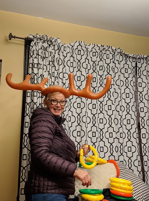 Mom ready for reindeer hoopla