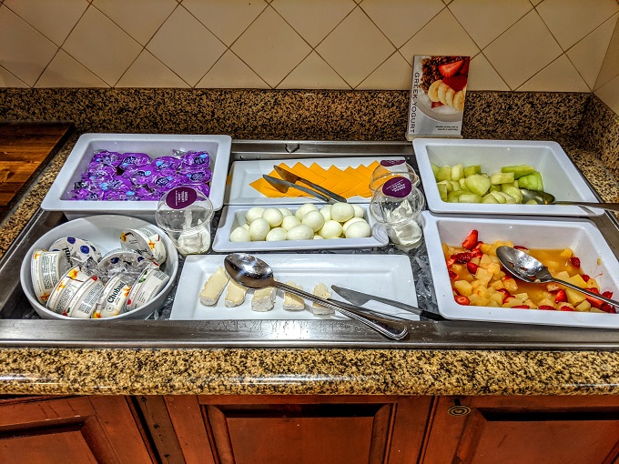Residence Inn Jackson Ridgeland, MS breakfast - Yogurt, cheese, hard boiled eggs & fresh fruit