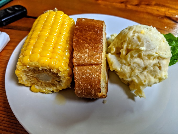 B&C Seafood Riverside & Cajun Restaurant - Corn, bread & potato salad