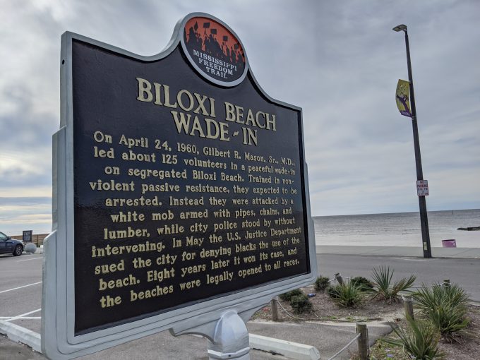 Biloxi Beach Wade-In Historic Marker
