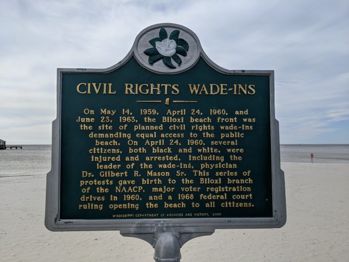 Civil Rights Wade-Ins Historic Marker In Biloxi, MS