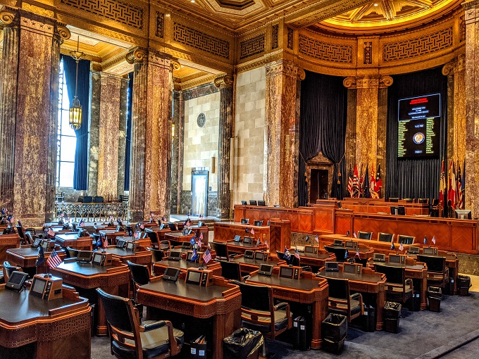 Senate Chamber in the Louisiana State Capitol building