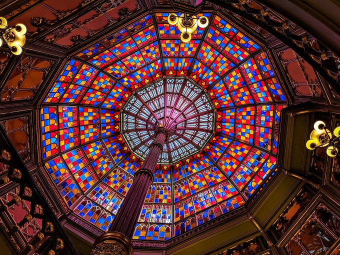 Stained glass dome inside Louisiana's Old State Capitol