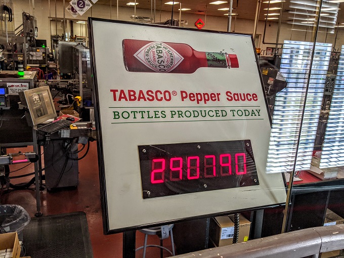 Tabasco Factory Tour - Tabasco bottling count