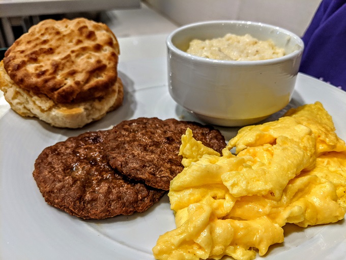 Hyatt Centric French Quarter New Orleans - Sausage, eggs, biscuit & grits