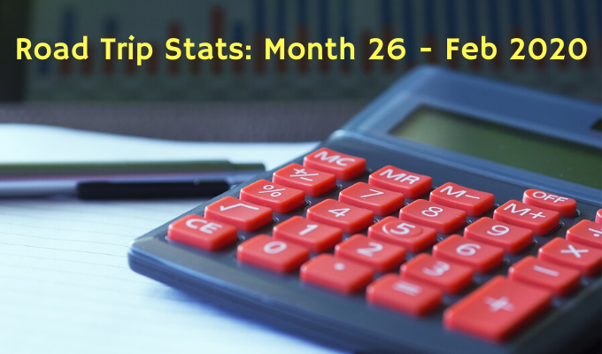 Road Trip Stats Month 26 Feb 2020