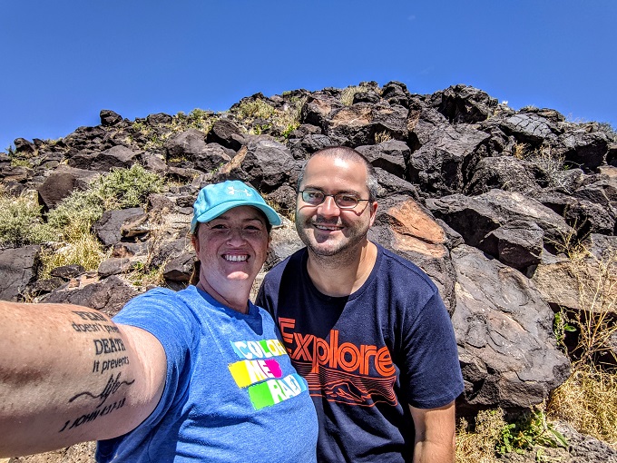 Petroglyph National Monument - Boca Negra Canyon - Shae and me on the Mesa Point Trail