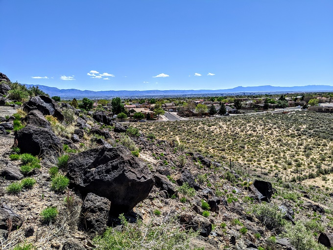 Petroglyph National Monument - Boca Negra Canyon - View from halfway up the Mesa Point Trail