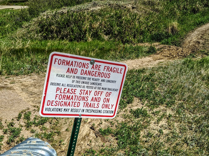 Paint Mines Interpretive Park - Warning sign