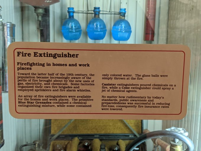 Blue Star Grenades Fire Extinguishers at Cincinnati Fire Museum