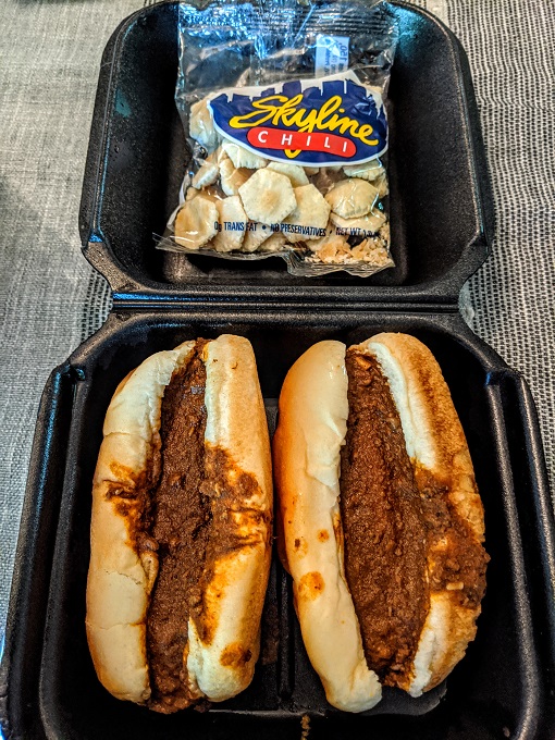 Skyline Chili coneys & oyster crackers