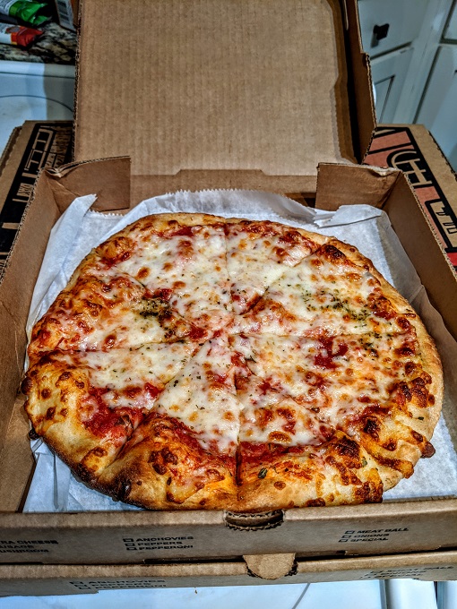 Cheese & tomato pizza from Angelo's Pizzeria