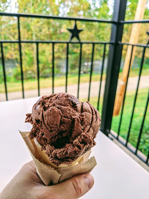 Chocolate ice cream from Blue Cow Ice Cream in Roanoke