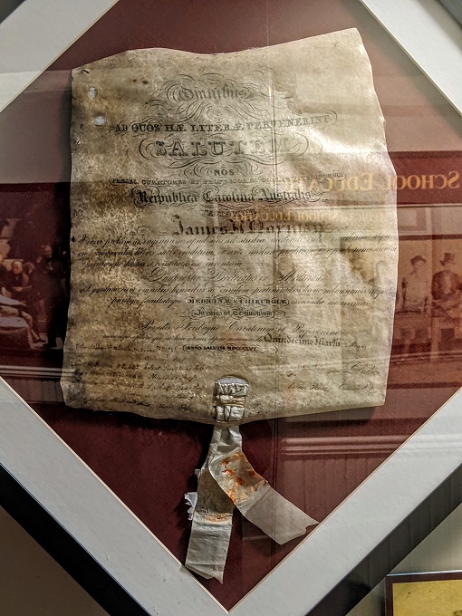 National Museum of Civil War Medicine - 1855 Medical School Diploma from University of South Carolina