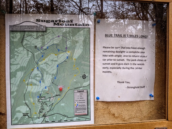 Northern Peaks Trail, Sugarloaf Mountain, MD - Information board