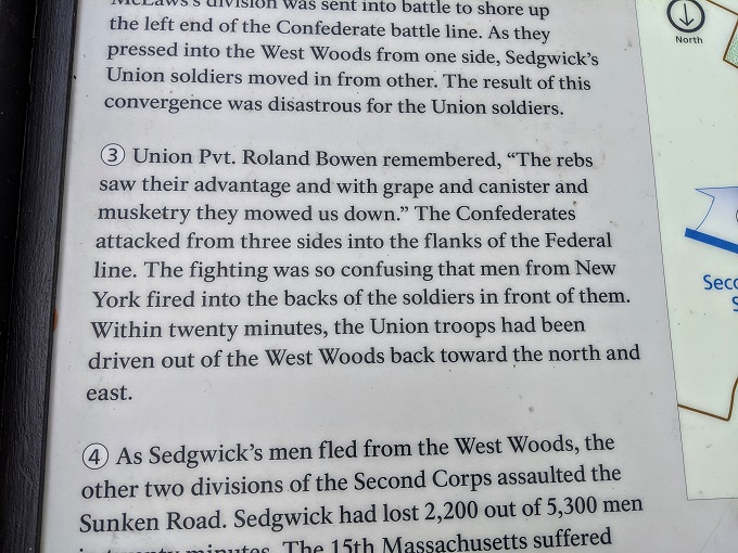 Antietam National Battlefield - Information about the battle in the West Woods