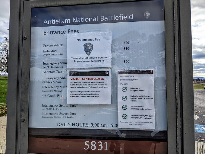 Antietam National Battlefield - Waived entrance fees