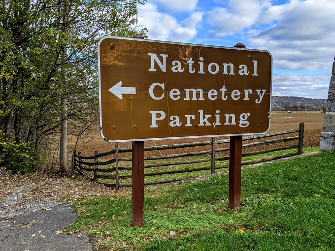 Antietam National Cemetery parking