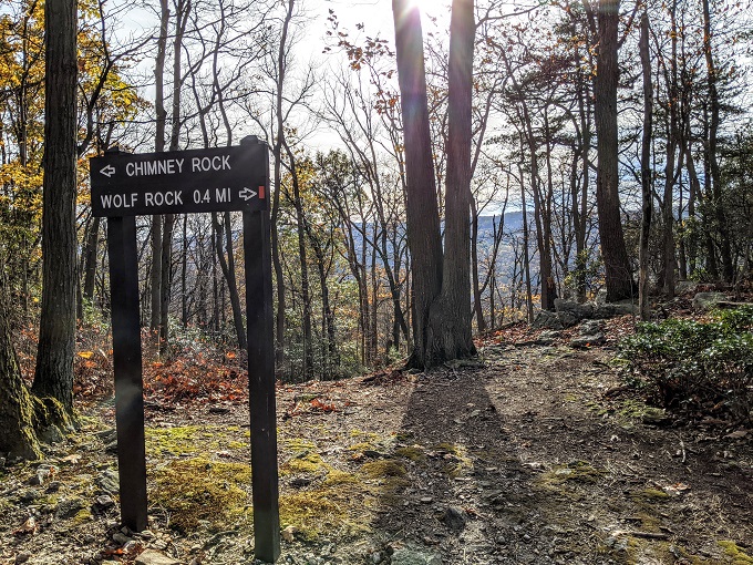 Chimney Rock & Wolf Rock Trails - Distant view of mountains