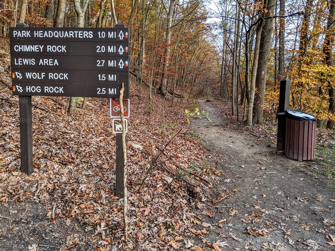 Chimney Rock & Wolf Rock Trails - Only a mile back to the park headquarters and parking lot