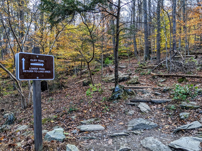 Cunningham Falls State Park - Start of Cliff Trail from Cunningham Falls end