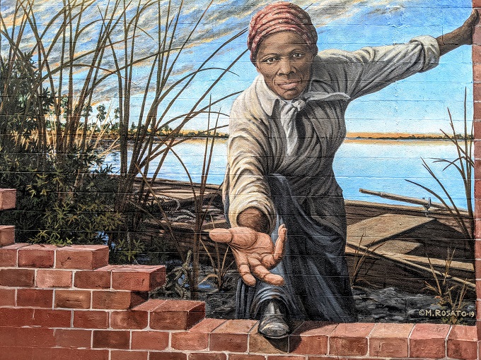 Harriet Tubman mural in downtown Cambridge, MD