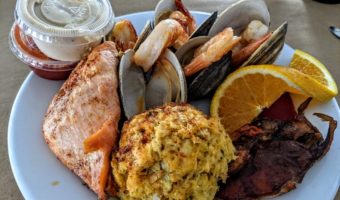 Higgins Crab House, Ocean City MD - Chesapeake Bay Seafood Platter - Broiled