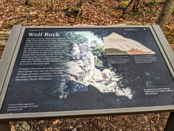 Information about Wolf Rock at Catoctin Mountain Park, MD