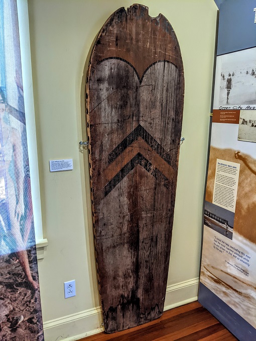 Ocean City Life-Saving Station Museum - Cropper surfboard from 1920
