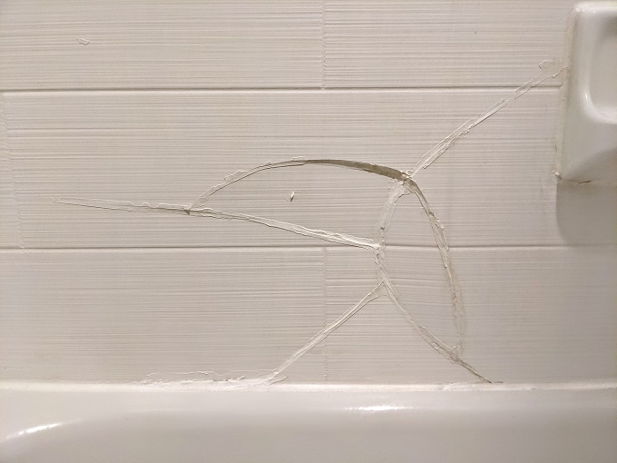 Homewood Suites Houston-Westchase, TX - Beaten up shower wall