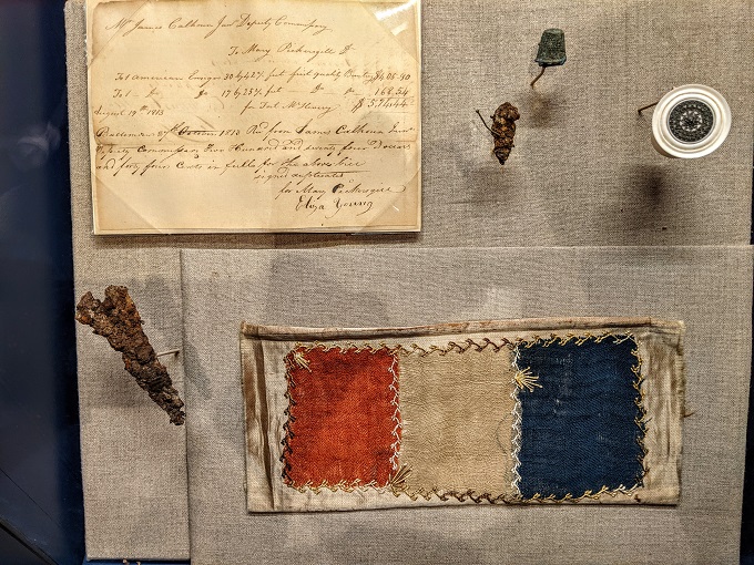 Receipt for the flags and a fragment of the Star-Spangled Banner