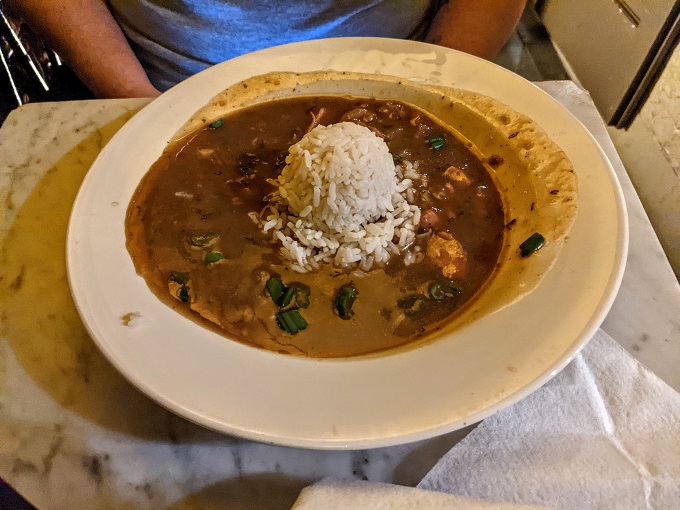 Who needs a level when you can use a bowl of gumbo to check if something's slanted