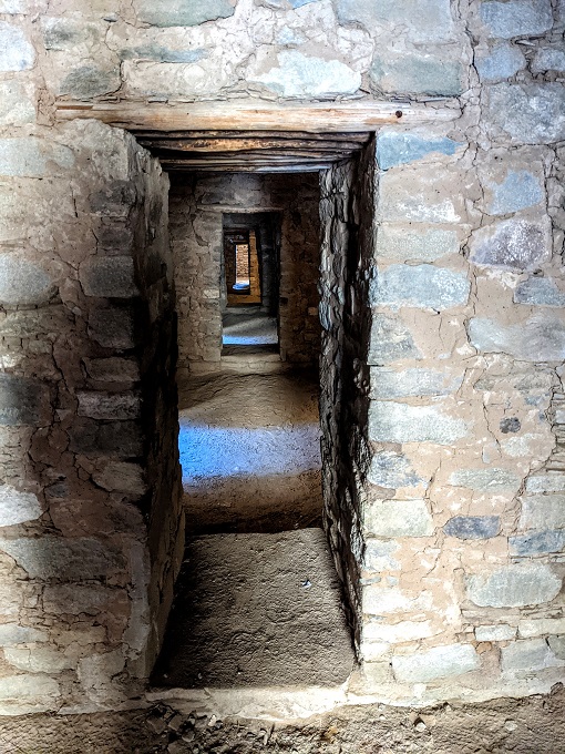 Aztec Ruins National Monument - Doors leading through to interior rooms