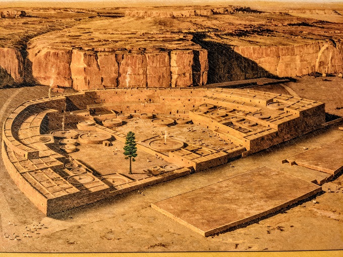 Chaco Culture National Historical Park - What Pueblo Bonito might have looked like