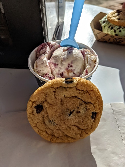 Cookie & blackberry crumble ice cream from The Baked Bear