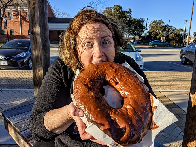 Shae's Texas-sized donut from Round Rock Donuts