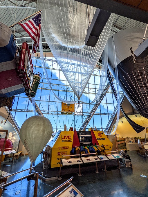 Anderson Abruzzo Albuquerque International Balloon Museum - Double Eagle V gondola with replica balloon