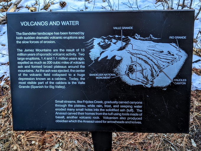 Bandelier National Monument, NM - Information board on the Nature Trail back