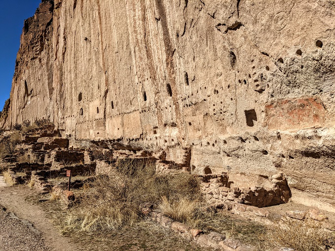Bandelier National Monument, NM - Rows of holes