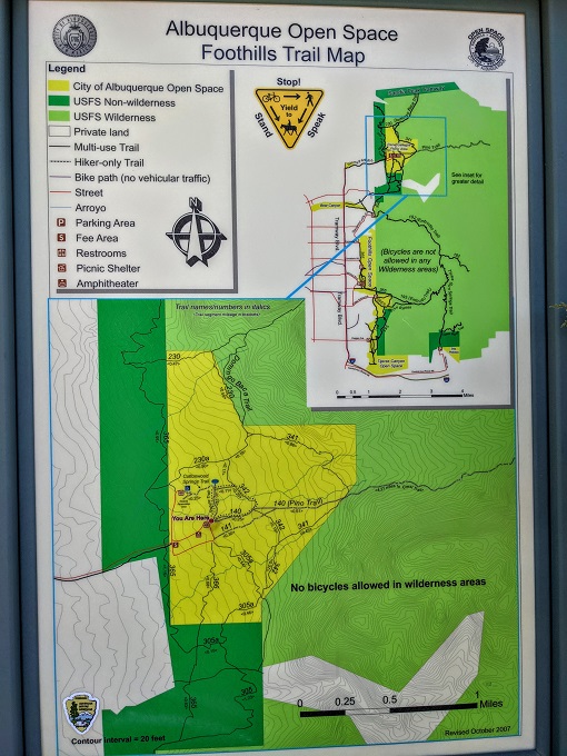 2017-03-18 Domingo Baca, Crest, & Pino Trails Loop (Sandias)